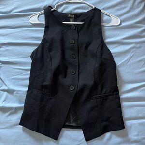 Black Button-Front Vest